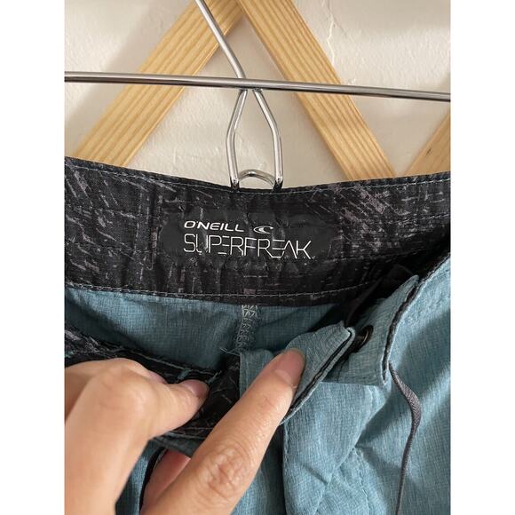 O’Neill Boardshorts Mens 30 Blue Green Hyperfreak Groovey Back Pocket Swim Surf - Picture 6 of 10